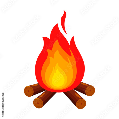 Campfire with firewood icon of vector illustration for web and mobile