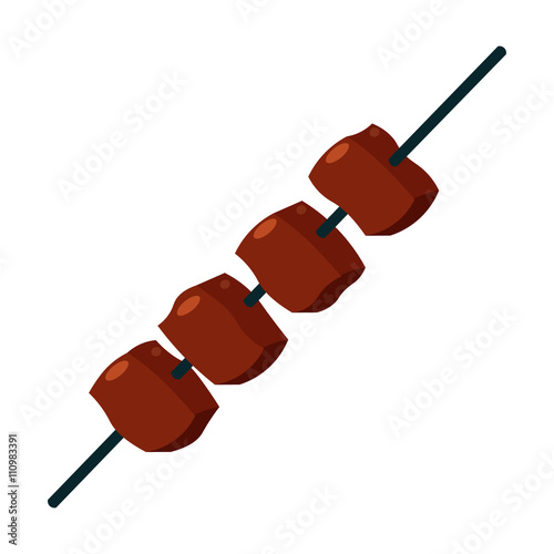 Meat kebab icon of vector illustration for web and mobile