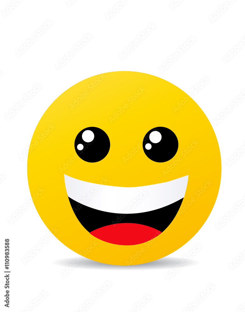 Fototapeta premium Modern yellow laughing happy smile