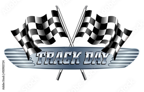 TRACK DAY Checkered, Chequered Flags Motor Racing