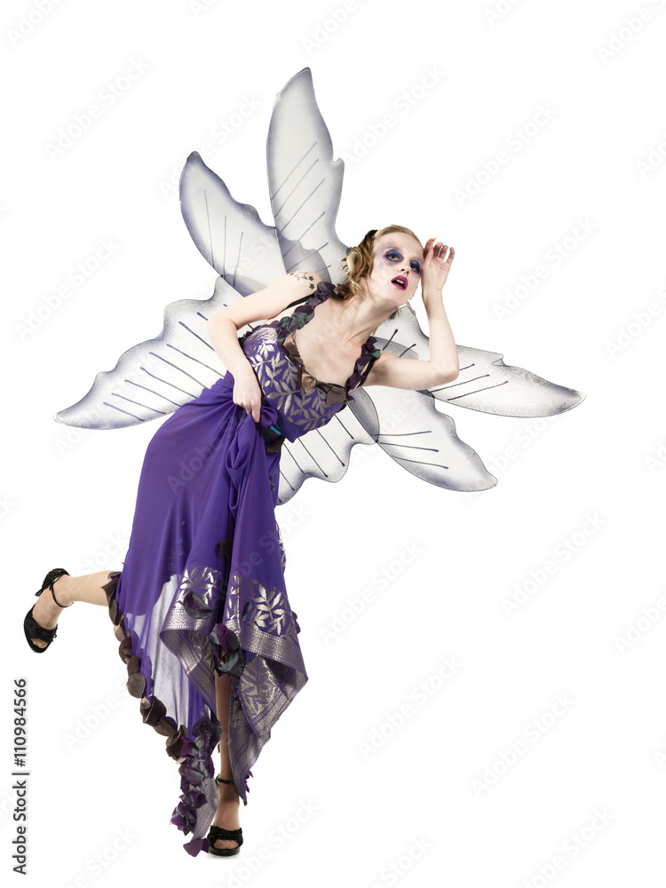 young fairy standing on one leg. young fairy standing on one leg.