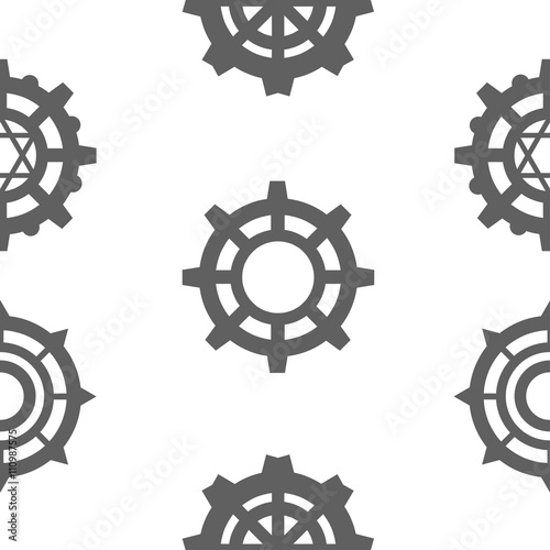 Seamless pattern: Cog set, mechanism. Flat design.
