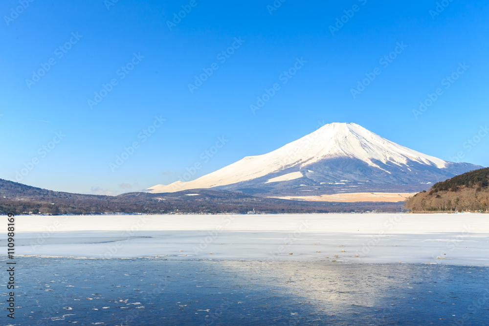 Mountain Fuji winter from Lake Yamanaka.