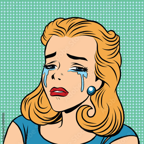 Emoji retro tears cry girl emoticons