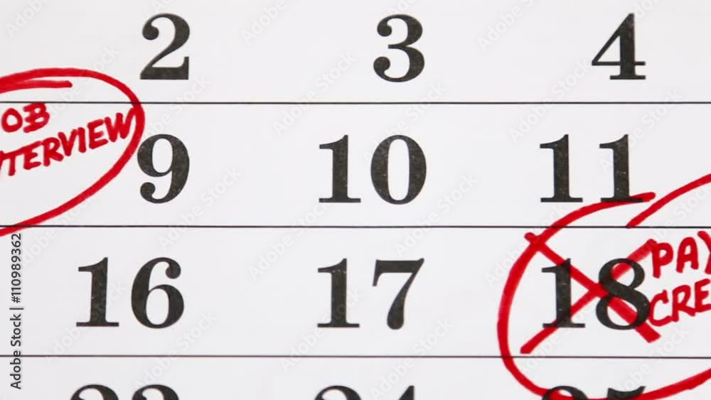 calendar with a date circled in marker calendar with a date circled in marker