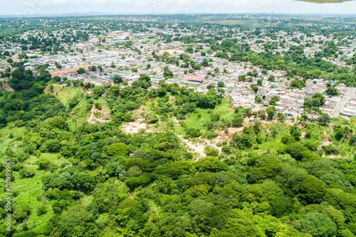 Aerial view of suburbs of Ciudad Bolivar, Venezuela