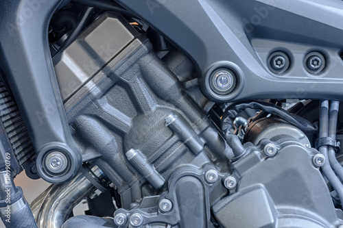 Close up of engine of new motorcycle © patrikslezak