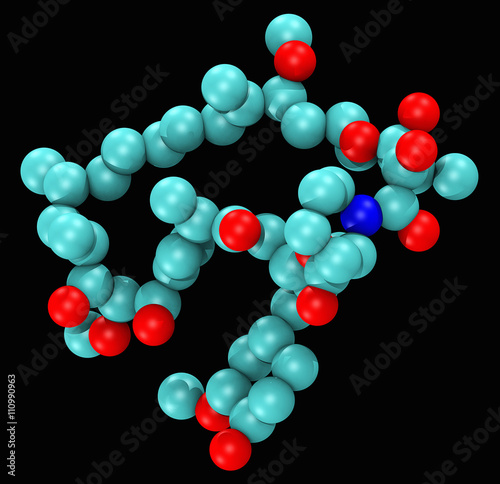 Computer generated molecular model of Sirolimus, also known as rapamycin photo