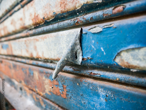 color fall from old iron door