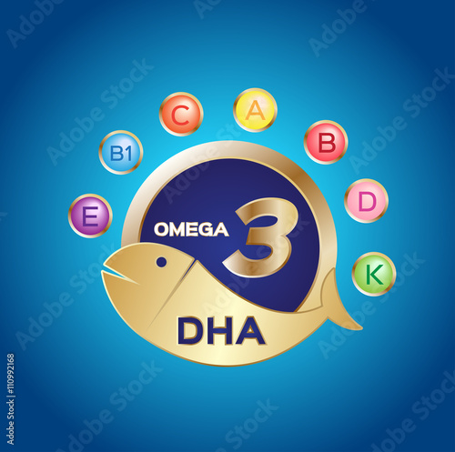 omega 3 logo and icon