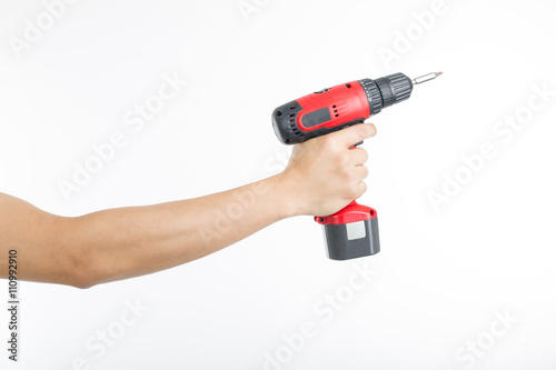 Cordless screwdriver holding by hand