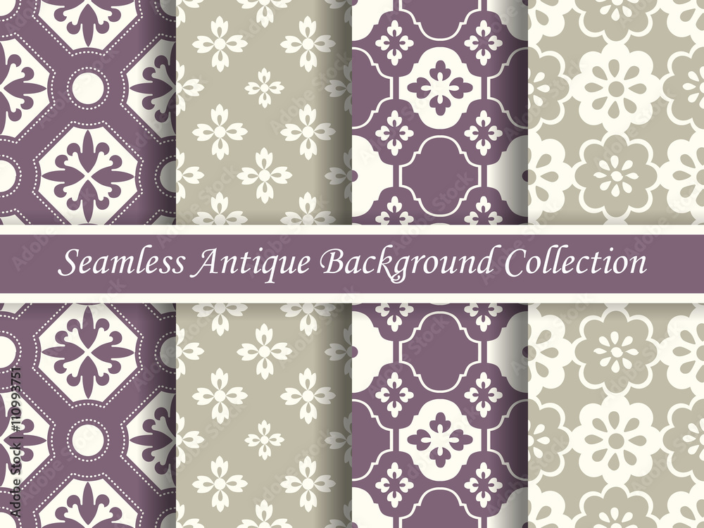 Antique seamless background collection_123