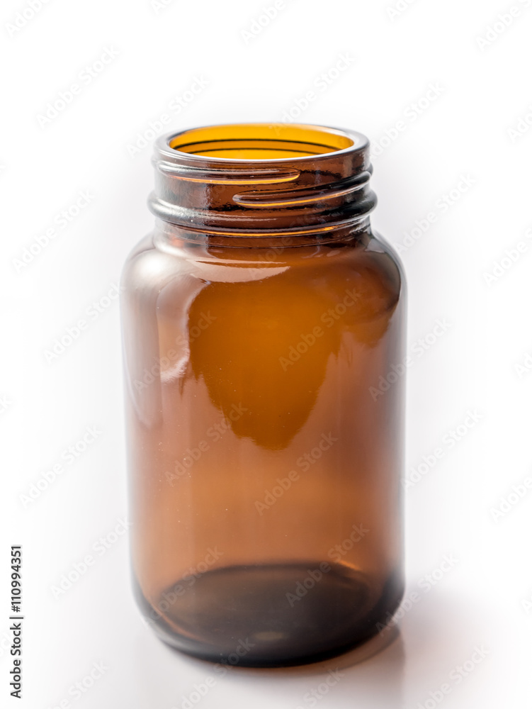 brown bottle on white background isoalate