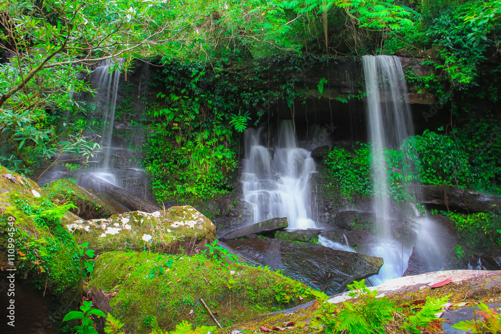Obraz premium Waterfall in Phuhinrongkla National Park, Phitsalulok province, Thailand
