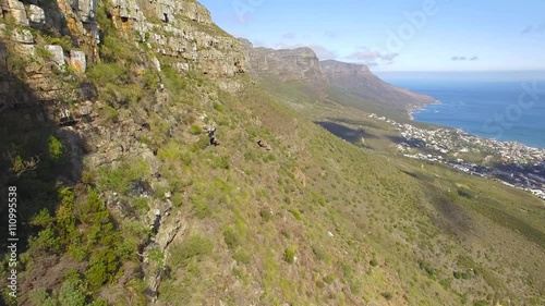 Cape Town 4K UHD aerial footage of Table Mountain Twelve Apostles Peaks. Part 1 of 3