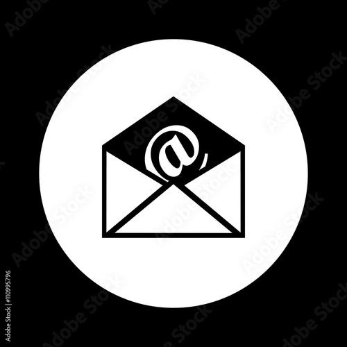 Black and white envelope icon
