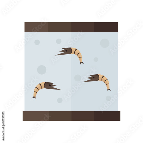 brown shrimp in tank vector