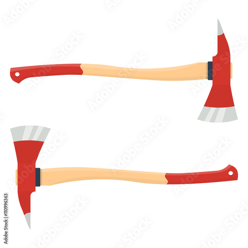firefighter axe vector illustration isolated on white background