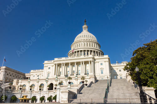 The United Statues Capitol Building on a sunny day, Washington DC, USA.