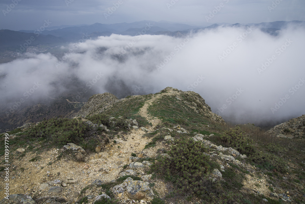 mystical misty mountain landscape rocky peak mystical misty mountain landscape rocky peak