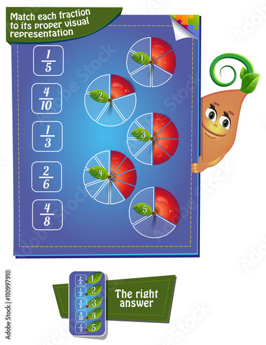 Match each fraction to its proper visual representation