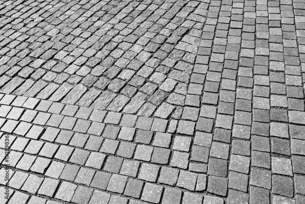 Cobblestone pavement, background texture