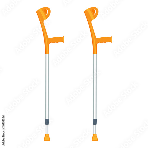 crutches vector illustration isolated on white background