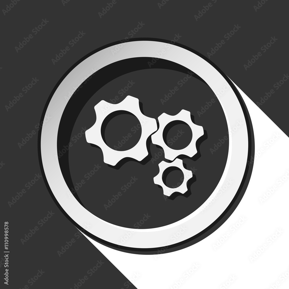 icon - three cogwheel with shadow
