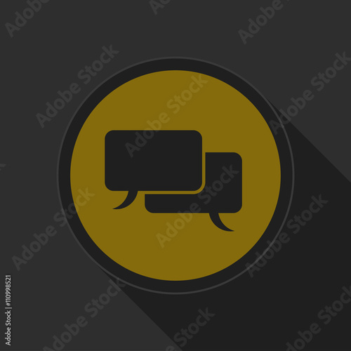 dark gray and yellow icon - speech bubbles