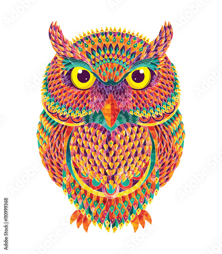Hand-drawn owl. Vector illustration