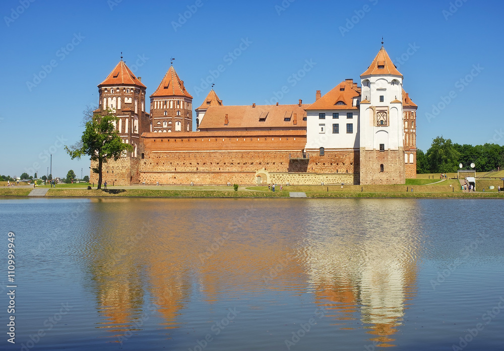 Castle in town Mir of Belarus. 