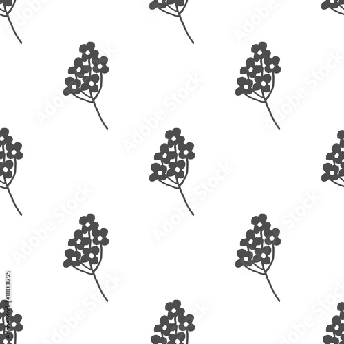 Hand drawn floral seamless pattern