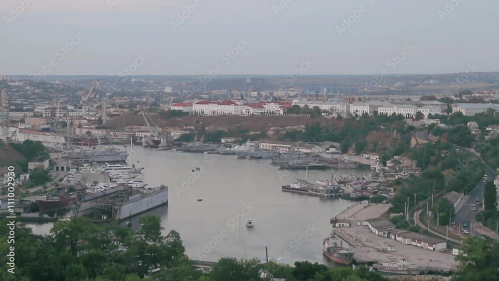 Beautiful aerial view over the whole city and bay in Sevastopol, Ukraine. Beautiful aerial view over the whole city and bay in Sevastopol, Ukraine.