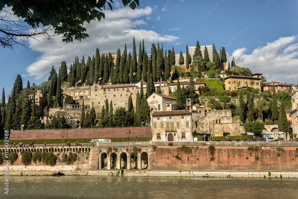 View of Torricelle on the river Adige - Italy