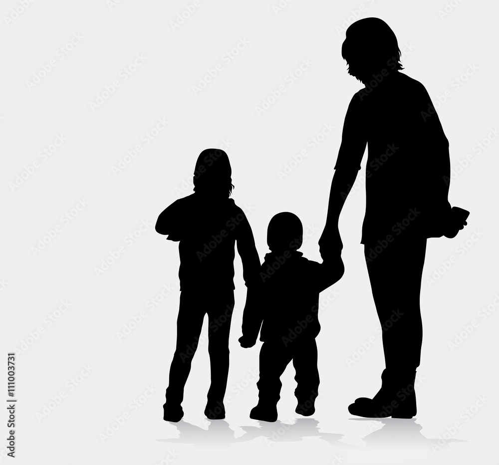family together silhouettes