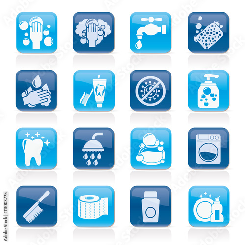 Cleaning and hygiene icons - vector icon set