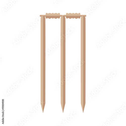 Cricket stumps illustration.