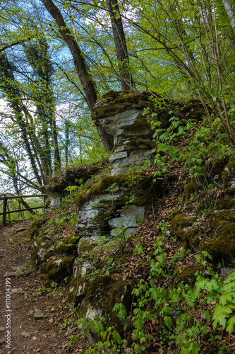 Felsformation auf dem Wanderweg bei Pappenheim