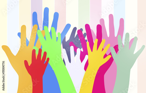 Dancing hands crowd vector