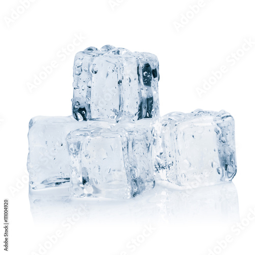 Ice cubes on white background