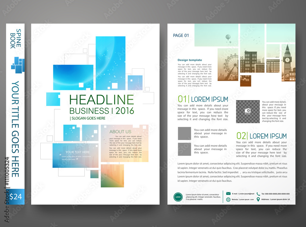 Brochure design template vector. Flyers annual report business magazine poster.Leaflet cover book presentation with abstract blue sky square and flat city background. Layout in A4 size.illustration.