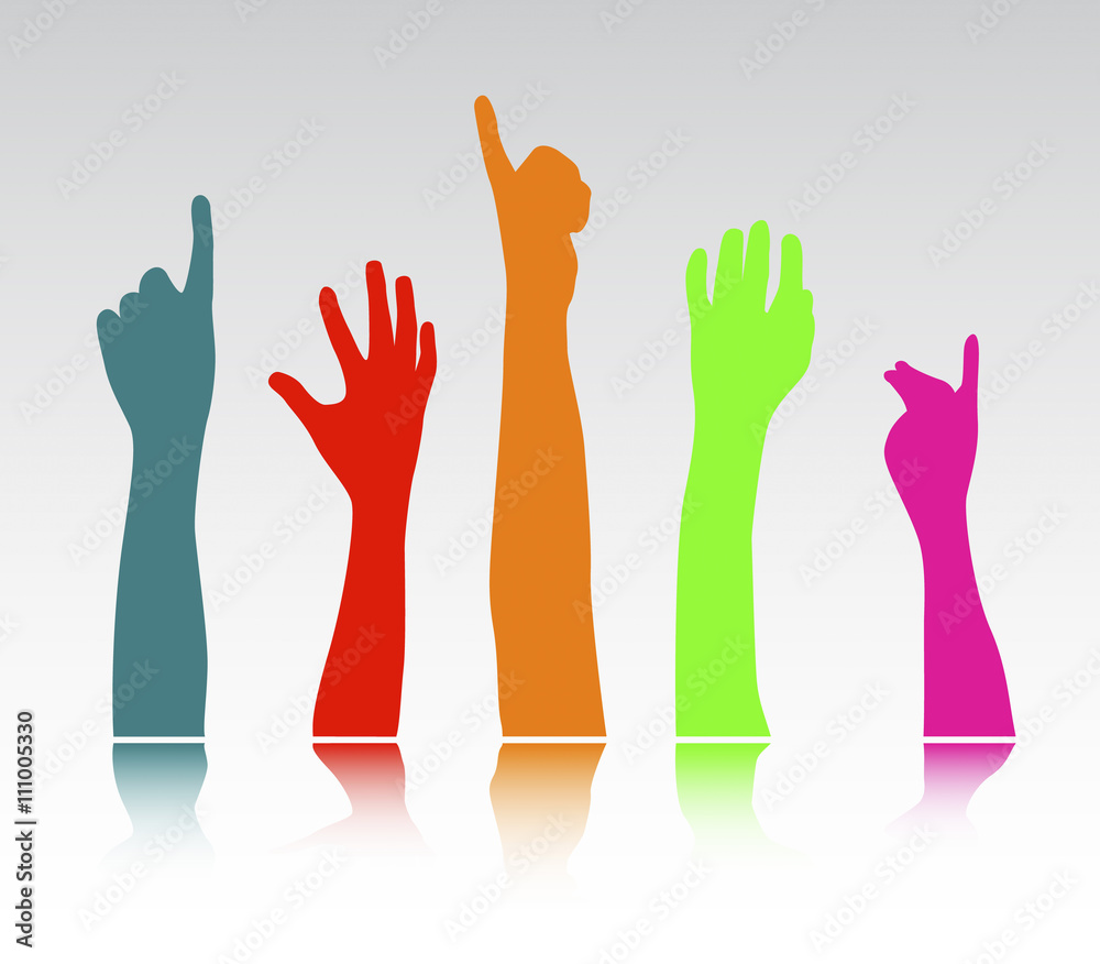Fototapeta premium Dancing hands crowd vector