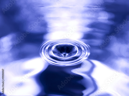 water drop on blue water