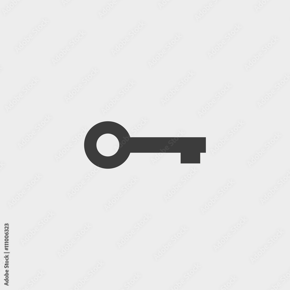 Key Icon in black color. Vector illustration eps10