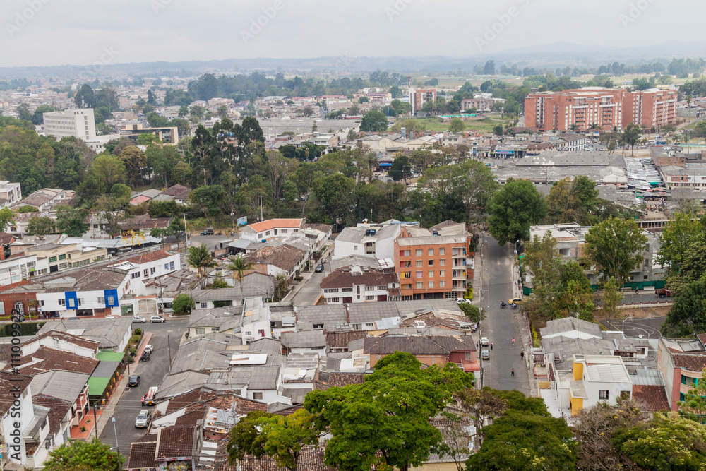 Aerial view of Popayan, Colombia
