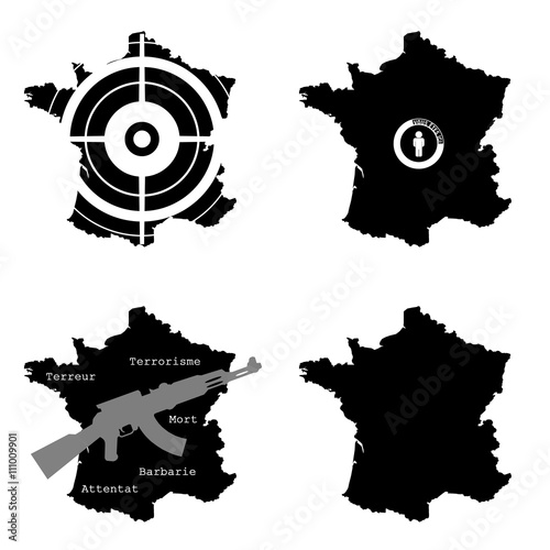 Carte de France en 4 ic  nes