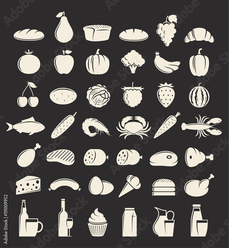 Vector food and drink icons set