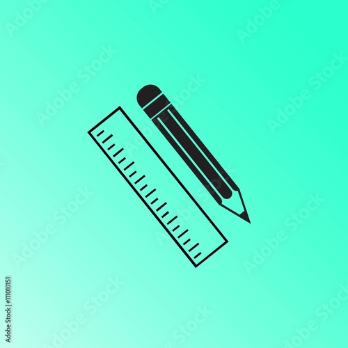 Pencil and ruler icon