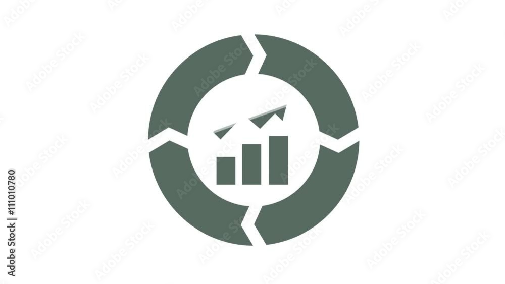 Continuous improvement cycle web icon Digital video animation HD 1080