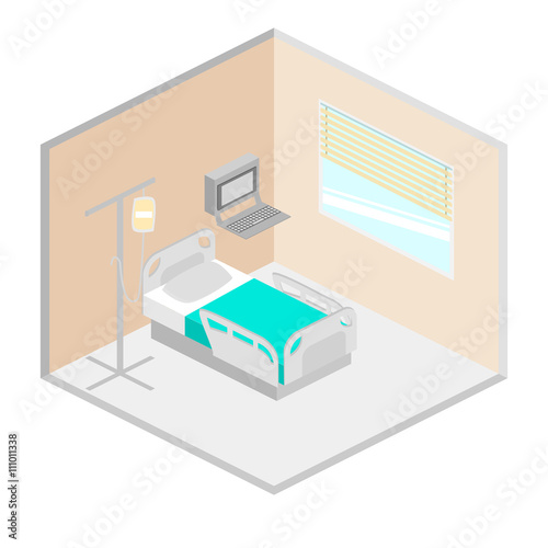 Hospital ward isometric vector